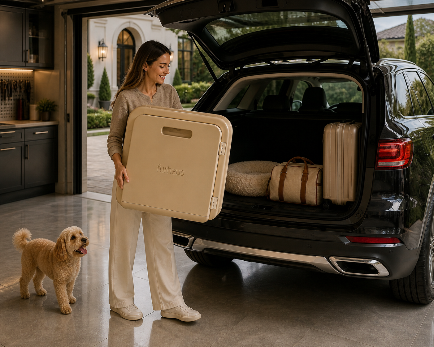 Loohaus — premium indoor dog bathroom in a sunlit living room